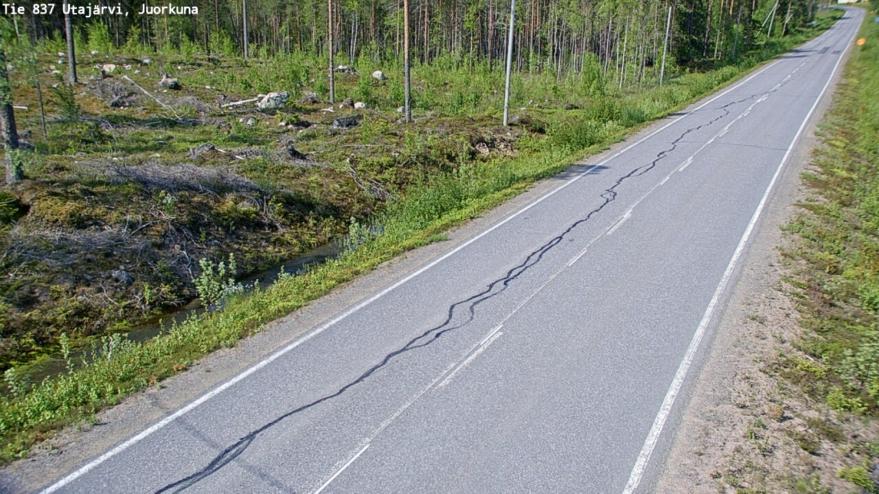 Weather Camera Image Väg 837 Utajärvi, Juorkuna, Utajärvi, Pohjois-Pohjanmaa