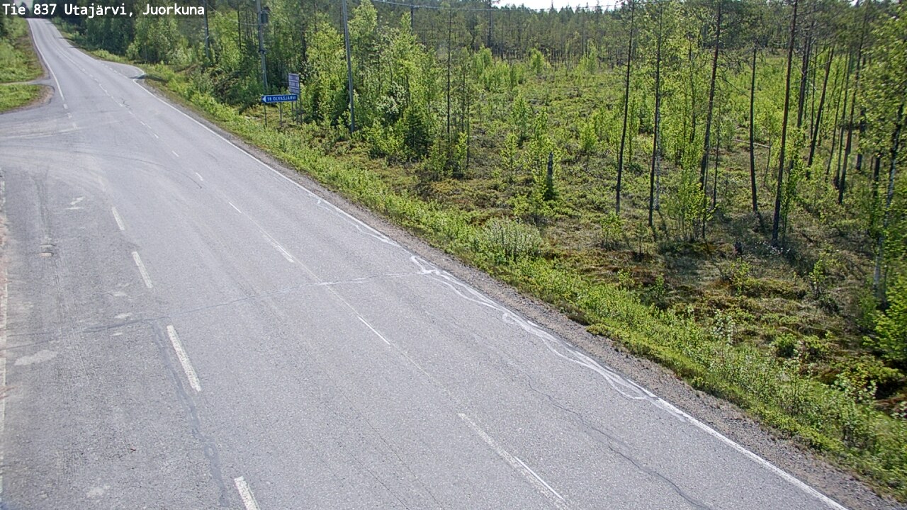 Weather Camera Image Väg 837 Utajärvi, Juorkuna, Utajärvi, Pohjois-Pohjanmaa