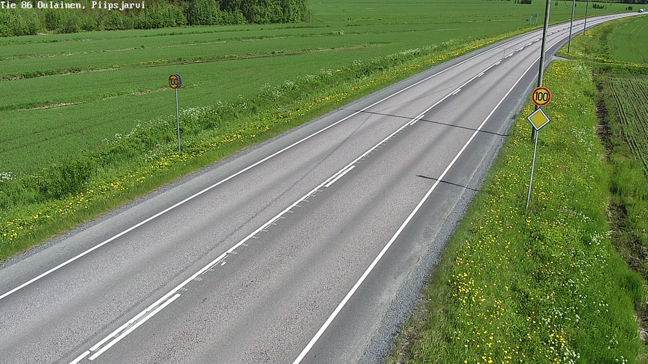 Weather Camera Image Väg 86 Oulais, Piipsjärvi, Oulainen, Pohjois-Pohjanmaa