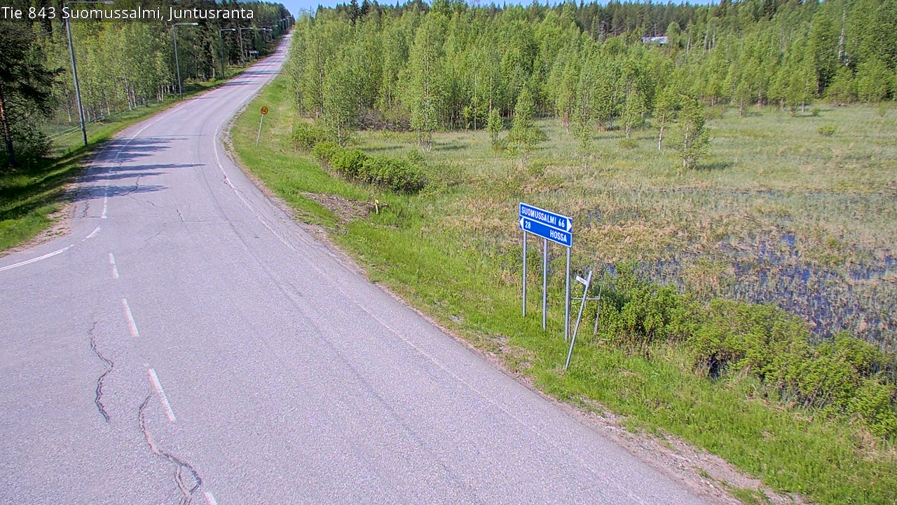 Weather Camera Image Väg 843 Suomussalmi, Juntusranta, Suomussalmi, Kainuu
