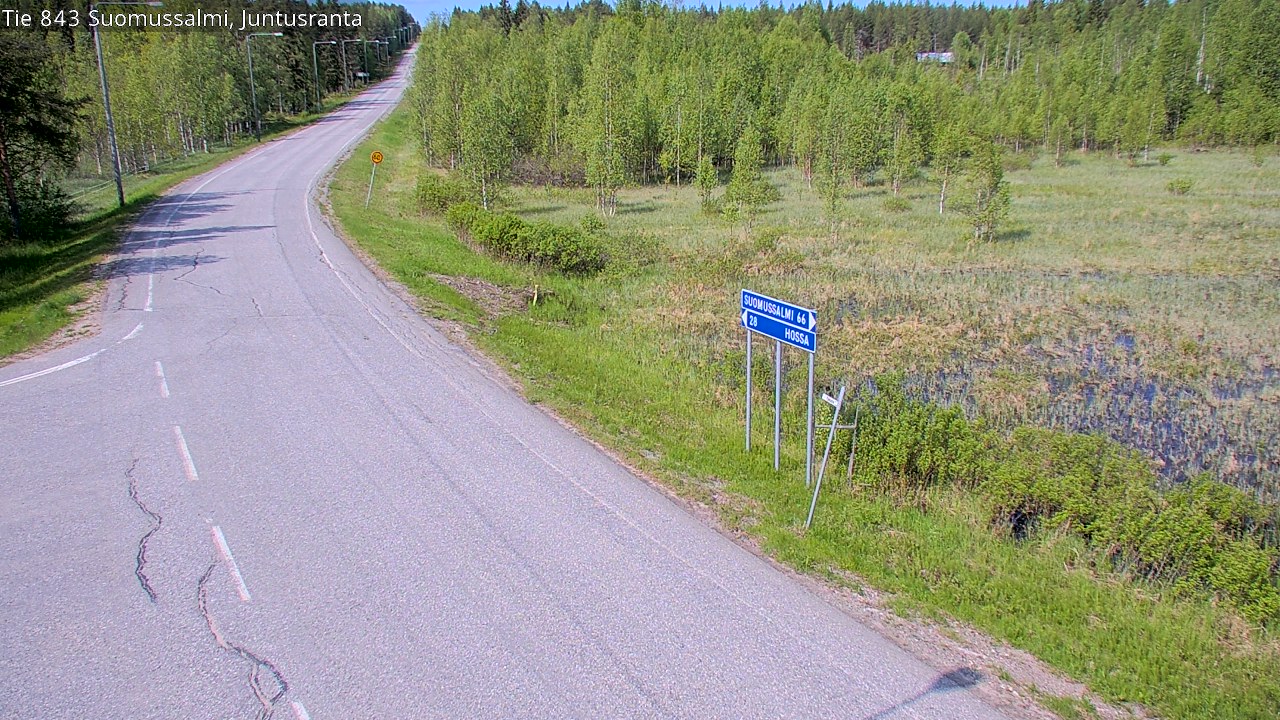 Weather Camera Image Road 843 Suomussalmi, Juntusranta, Suomussalmi, Kainuu