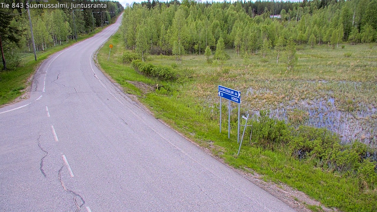 Weather Camera Image Väg 843 Suomussalmi, Juntusranta, Suomussalmi, Kainuu