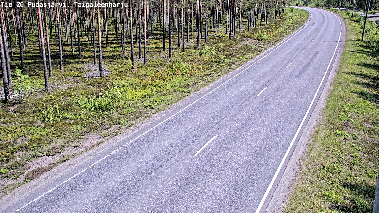 Weather Camera Image Väg 20 Pudasjärvi, Taipaleenharju, Pudasjärvi, Pohjois-Pohjanmaa