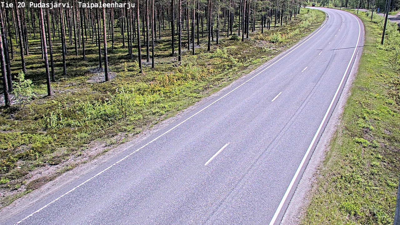 Weather Camera Image Road 20 Pudasjärvi, Taipaleenharju, Pudasjärvi, Pohjois-Pohjanmaa