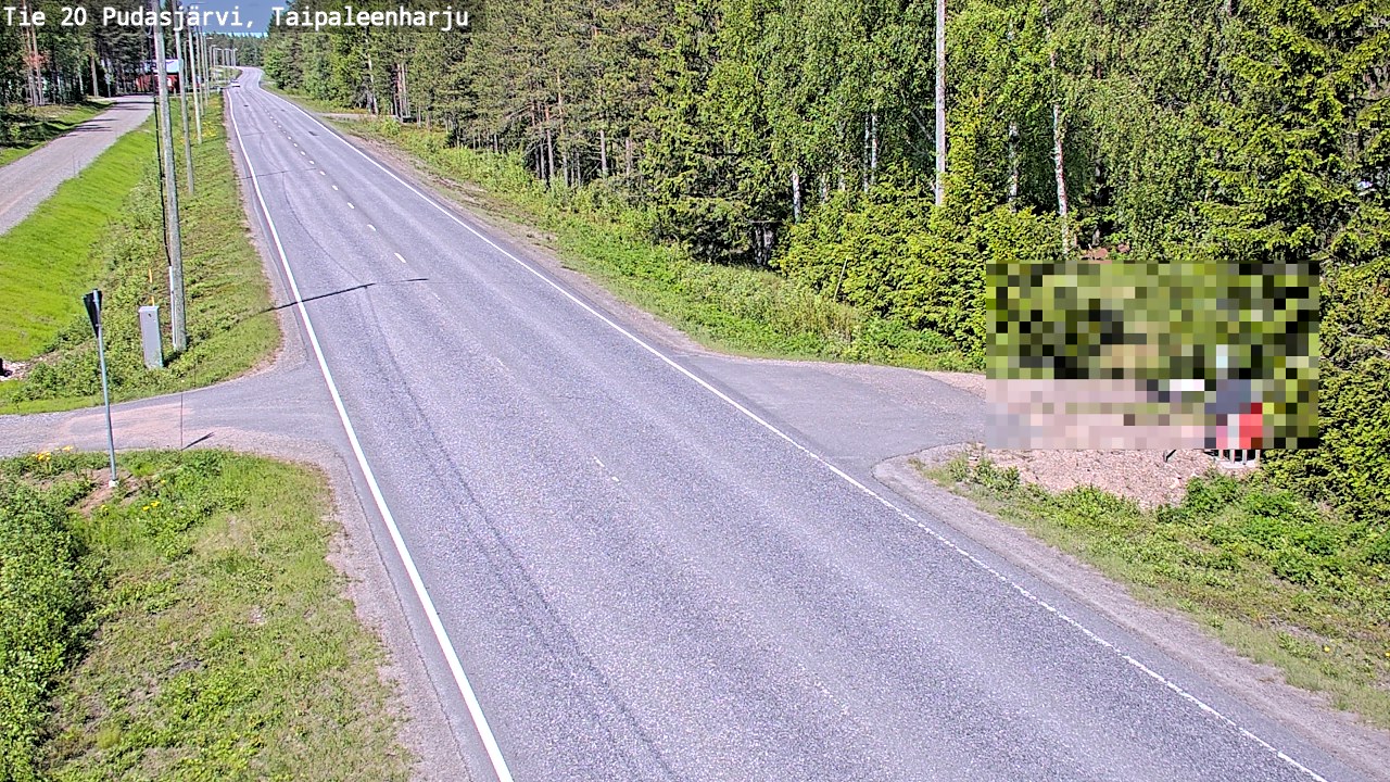 Weather Camera Image Road 20 Pudasjärvi, Taipaleenharju, Pudasjärvi, Pohjois-Pohjanmaa